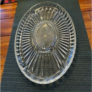 Crystal Glass Oval Serving Dish.